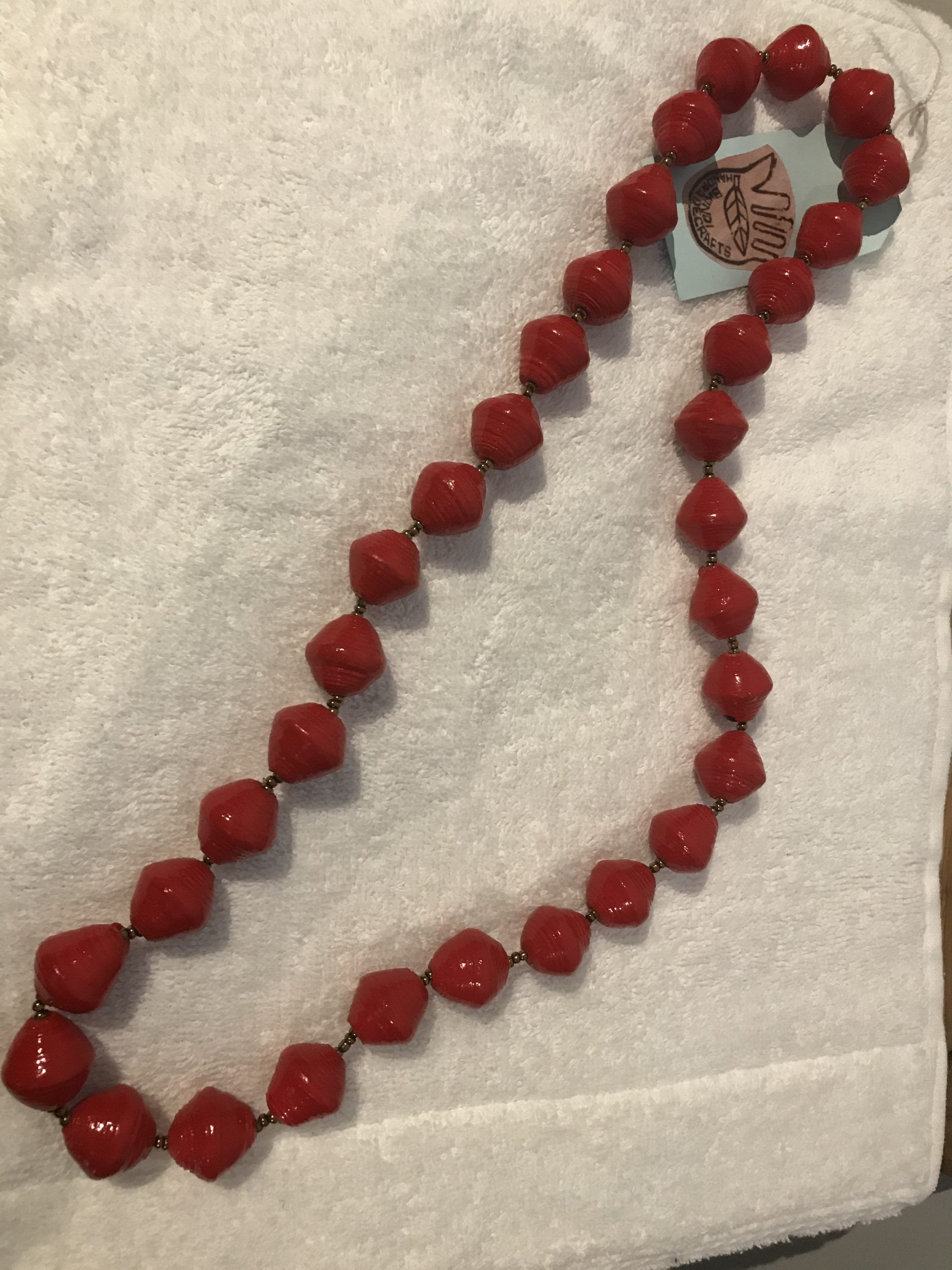 Big Paperbead necklace - red 1