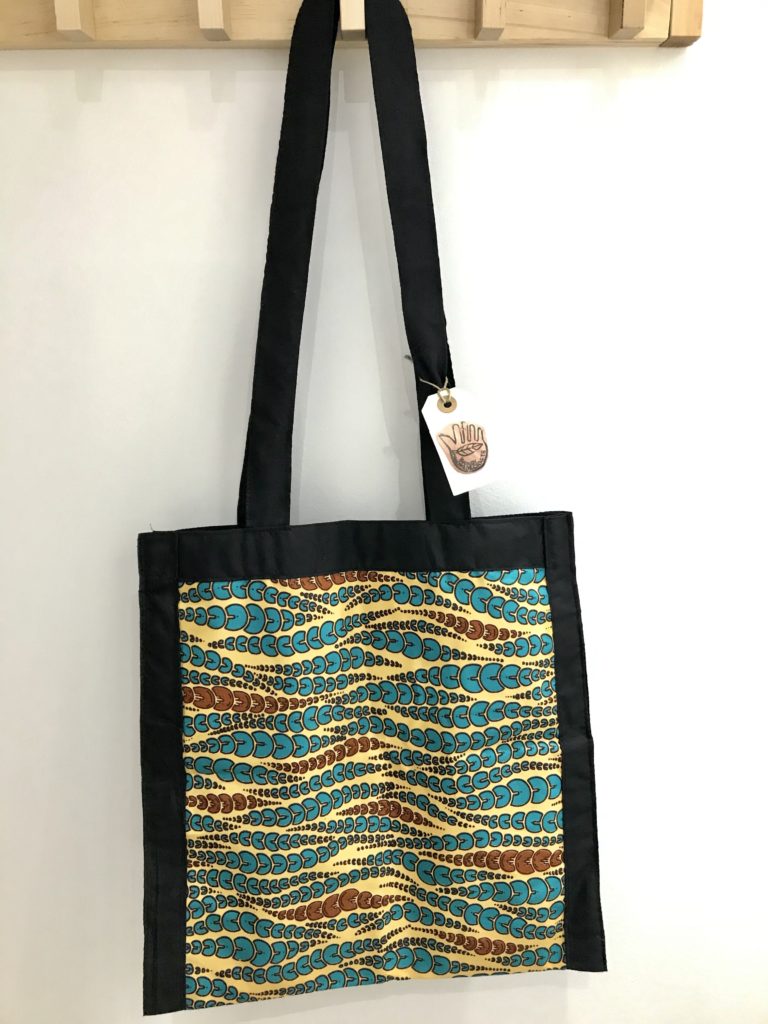 FABRIC STYLISH TOTE BAGS – OCEAN WAVES DESIGN