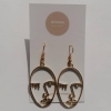 PICASSO STYLE EARRINGS GOLD TONE