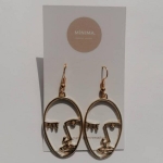 PICASSO STYLE EARRINGS GOLD TONE