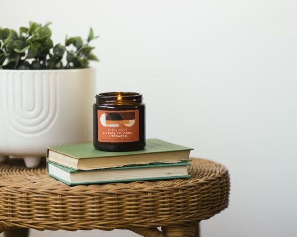 VINTAGE COLOGNE + TOBACCO SOY TRAVEL CANDLE