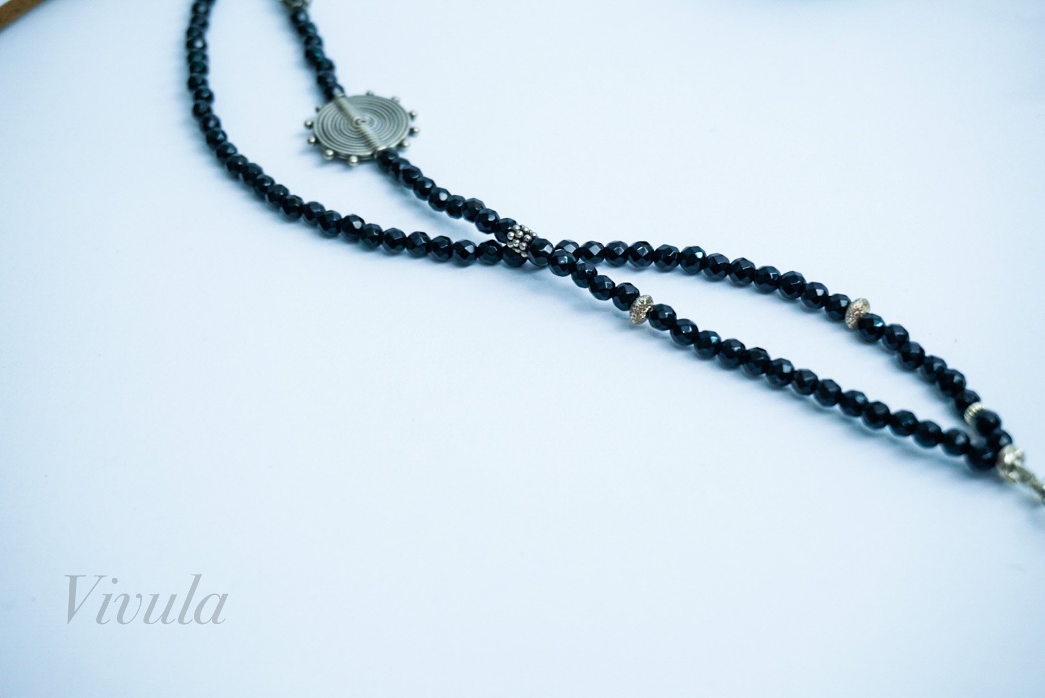 Bead Detail Onyx Necklace