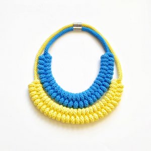Maya Necklace by Handemade by Tinni Yellow and Blue