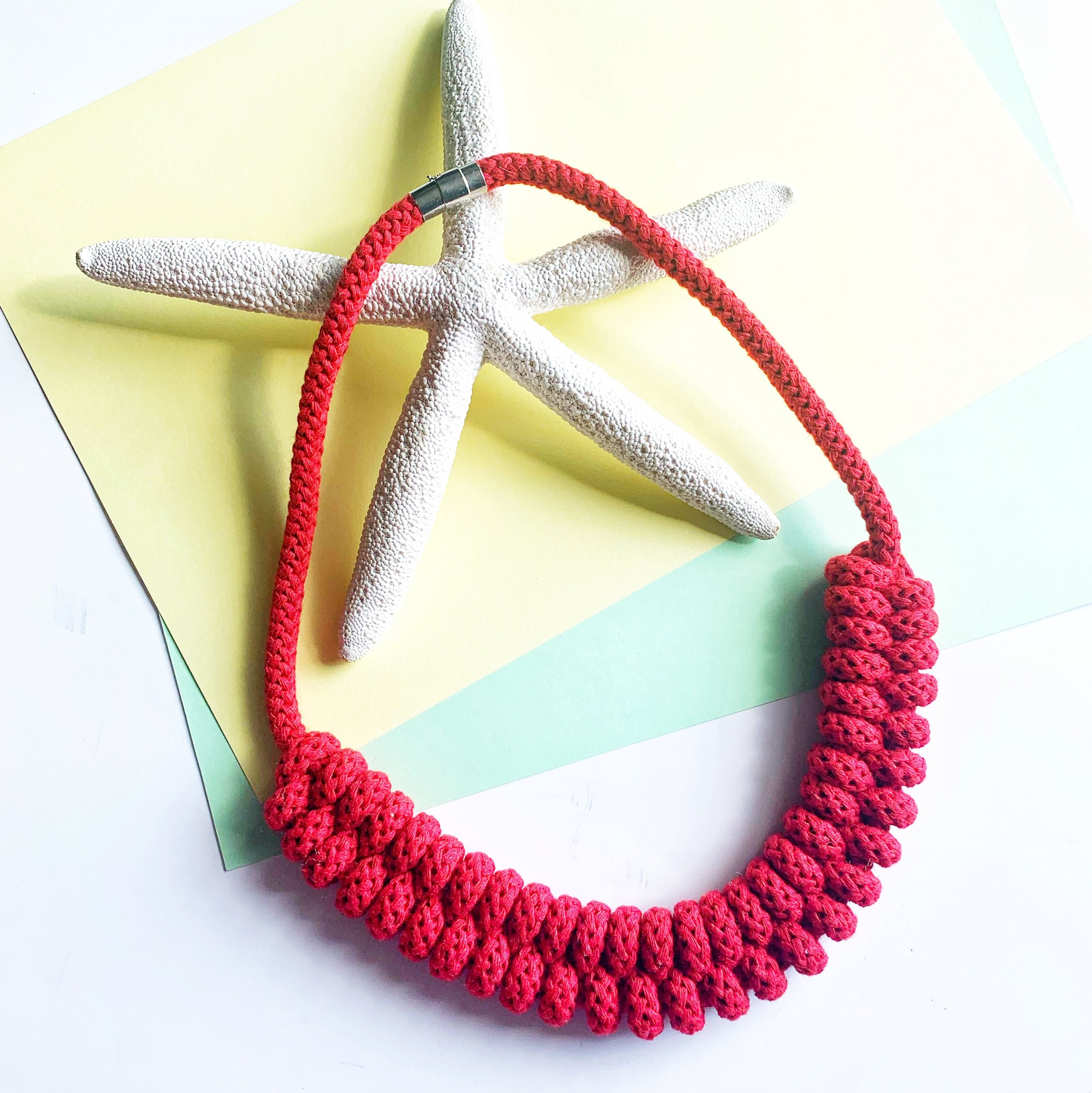 Maya Necklace by Handemade by Tinni in Red 1
