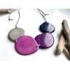 purple grey tagua necklace jewellery adjustable