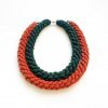 Handmade by Tinni Emilia Necklace Forest Green and Rust Colours
