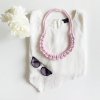 The Knotty Necklace Blush Pink Handmade By Tinni Lifestyle Shot 3