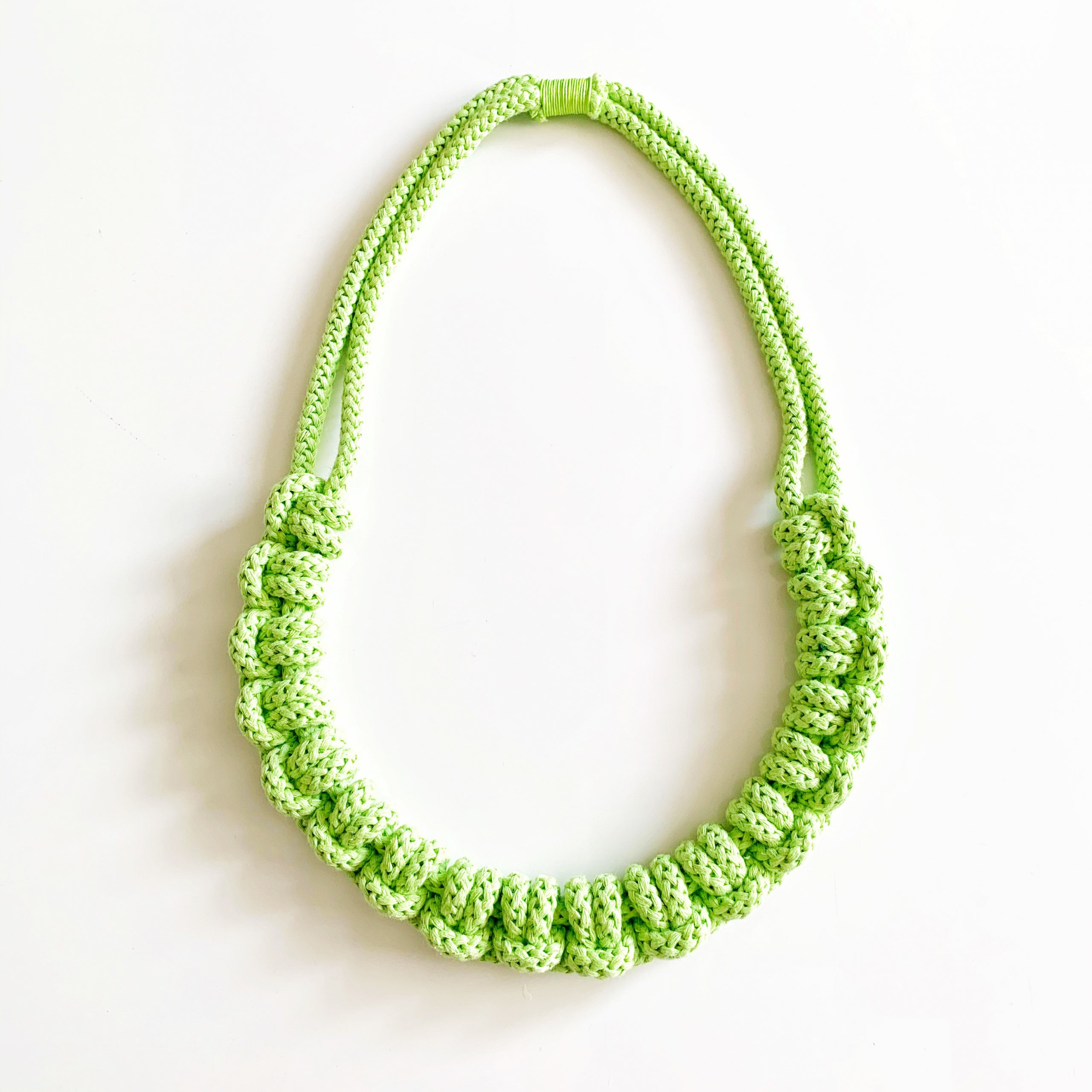 The Knotty Necklace – Lime Green – Handmade By Tinni – Lifestyle Shot (10) – Copy