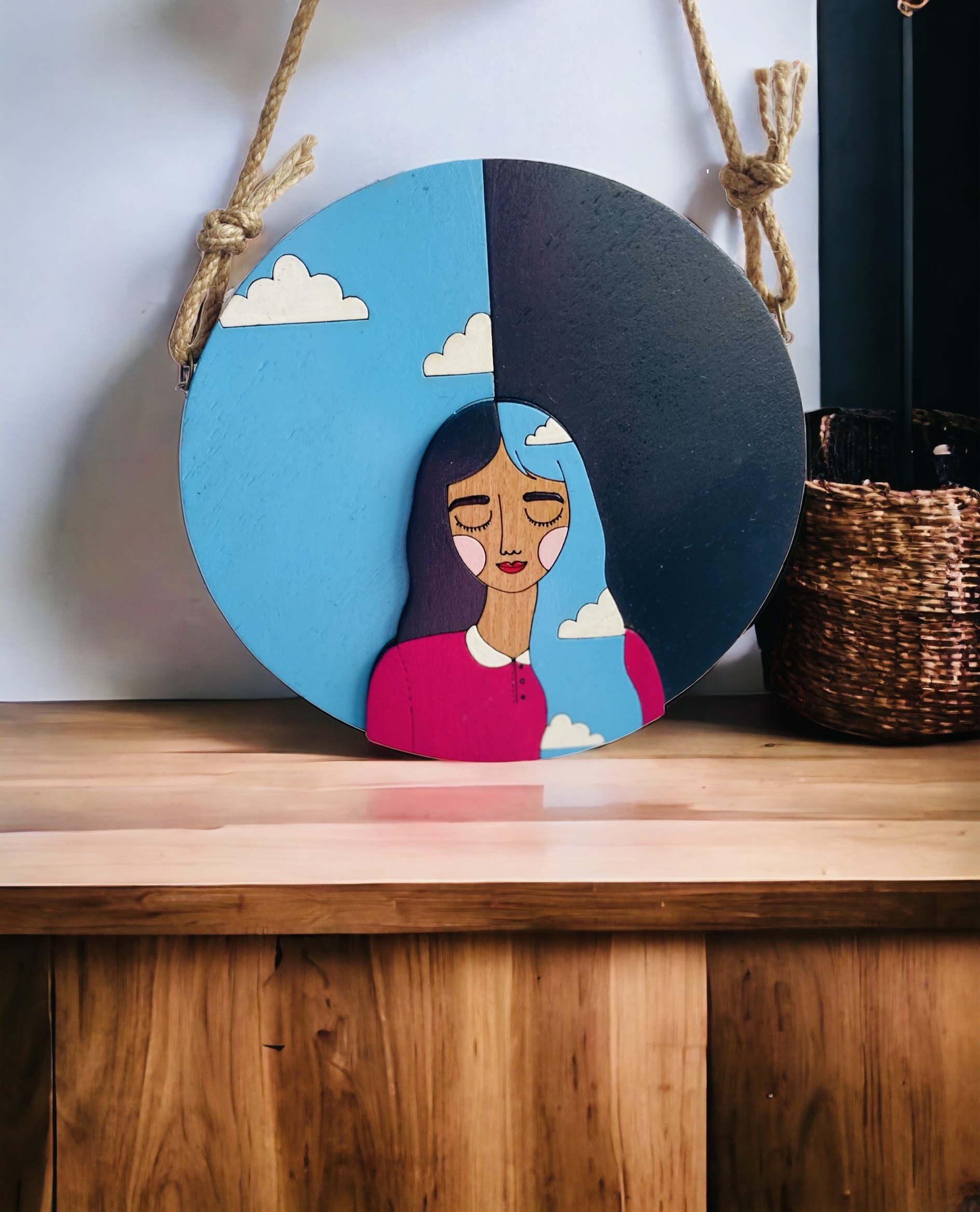 wooden wall deco girl